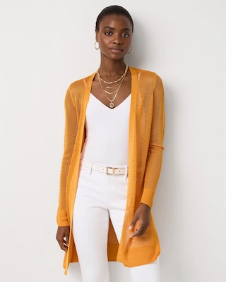 Open Stitch Longline Cardigan | White House Black Market